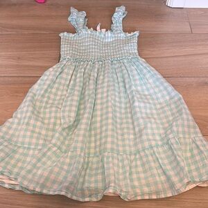 Charming Janie and jack Mint Green Gingham Kids Dress size 14